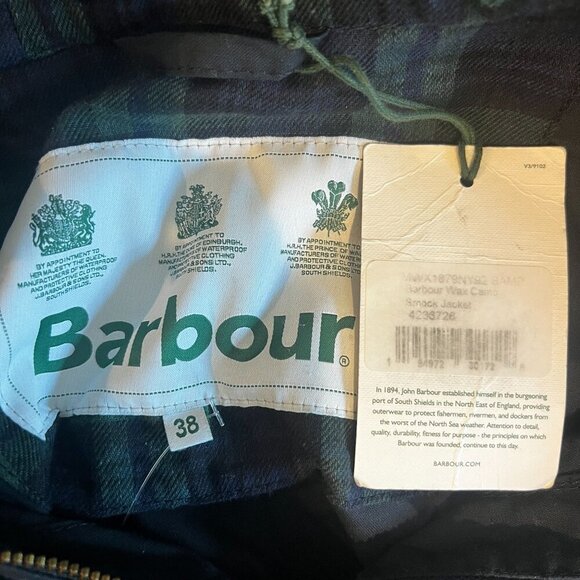 Barbour Men's Waxed Cotton Smock Jacket Size 38EU / Small-Medium Sage Green - Picture 9 of 13